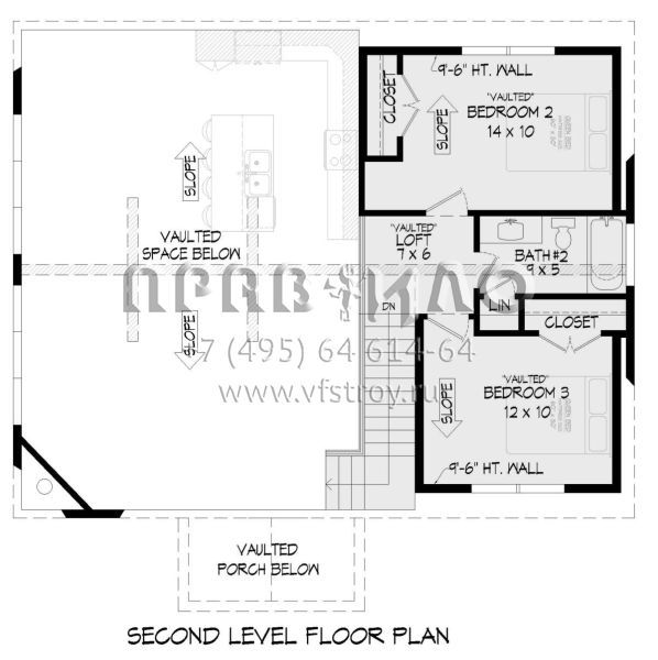 Проект двухэтажного дома без гаража в стиле Шале S5-164 (940-00813)