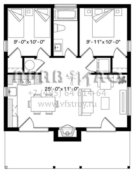 Проект одноэтажного дома без гаража в современном стиле S5-64 (034-01075)