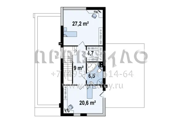 Проект оригинального коттеджа в стиле хай тек  S3-211-1 (Zx46)