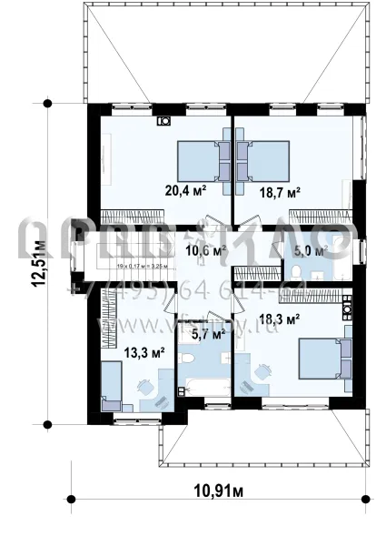 Проект современного двухэтажного дома с крытой террасой S3-203-3 (Zz2 L bg pk)