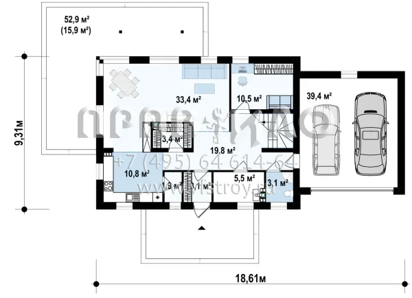 Проект частного двухэтажного дома  S3-259 (Z175)