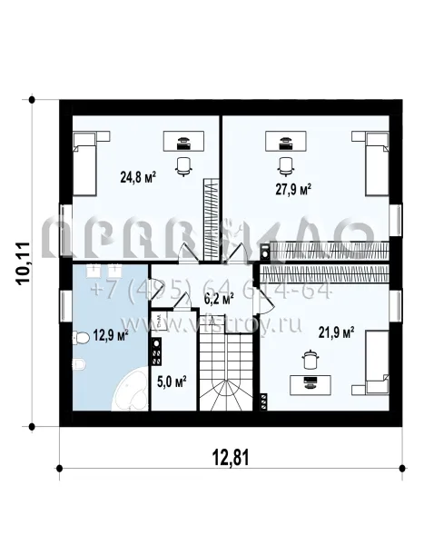 Проект классического двухэтажного дома с камином S3-191-2(Z261_1(v1)