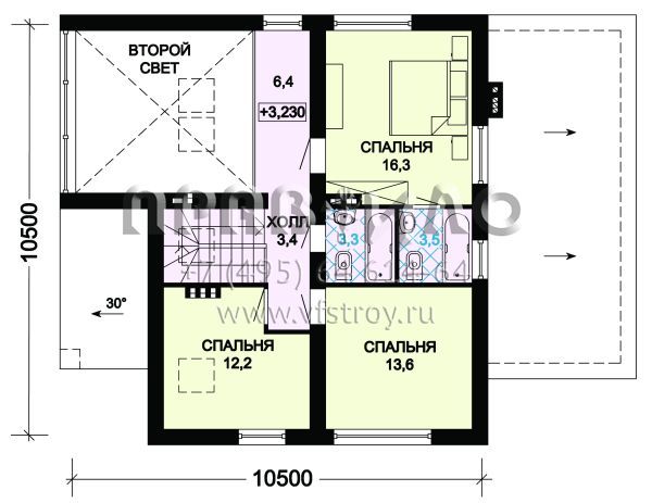 Проект современного загородного дома из газобетона S7-170 (3-40а)