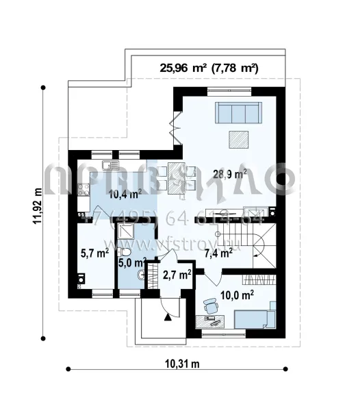 Проект Т-образного загородного дома S3-143-1 (Z37)